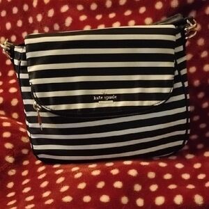 Kate Spade Navy and White Striped Crossbody Bag